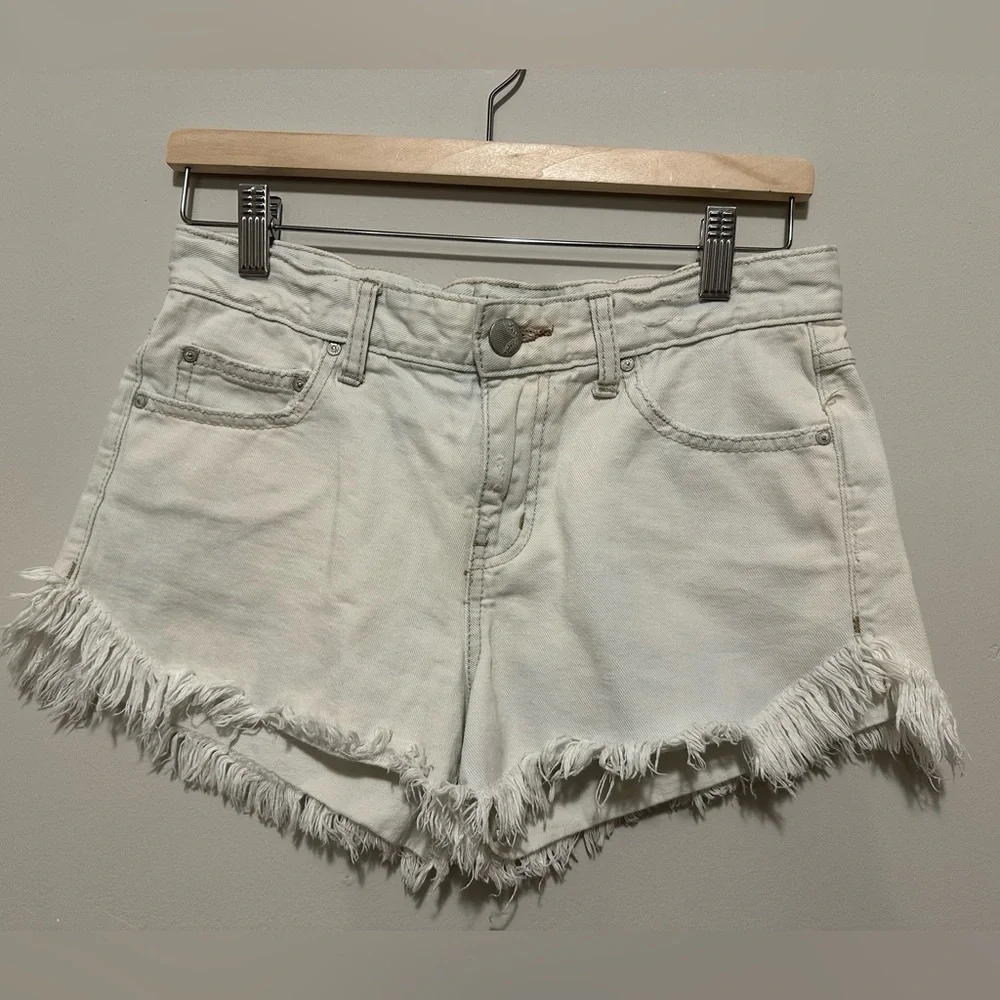 Free People Light Blue Cut Off Jean Shorts Size 26